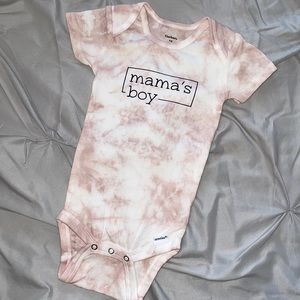 Gerber- Handmade Tan Tie-Dye Onesie ‘mama’s boy’